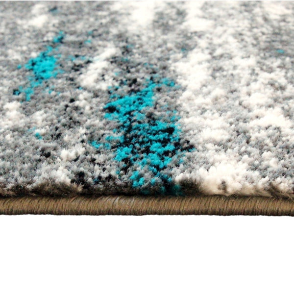 English Elm Marian Collection Distressed Modern Runner Rug for Entryways, Hallways, and Living Spaces Turquoise 2' x 11' OKR-RG1102-211-TQ-GG