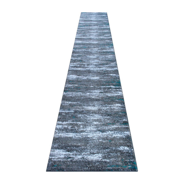 English Elm Marian Collection Distressed Modern Runner Rug for Entryways, Hallways, and Living Spaces Turquoise 3' x 16' OKR-RG1102-316-TQ-GG