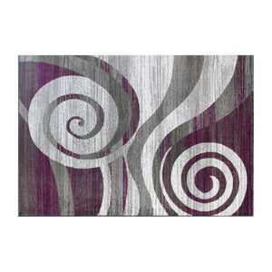 English Elm Cirrus Collection Contemporary Swirl Pattern Olefin Area Rug for Stylish Entryways and Living Spaces Purple 5' x 7' OKR-RG1103-57-PU-GG