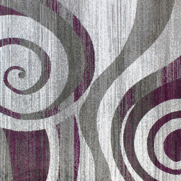 English Elm Cirrus Collection Contemporary Swirl Pattern Olefin Area Rug for Stylish Entryways and Living Spaces Purple 5' x 7' OKR-RG1103-57-PU-GG