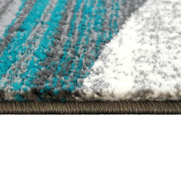English Elm Cirrus Collection Contemporary Swirl Pattern Olefin Area Rug for Stylish Entryways and Living Spaces Turquoise 8' x 10' OKR-RG1103-810-TQ-GG