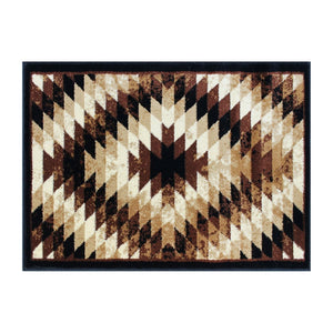 English Elm Teagan Collection Southwestern Runner Rug - Plush Olefin with Jute Backing for Entryway Style Brown 2' x 3' OKR-RG1106-23-BN-GG