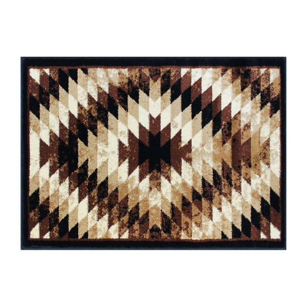 English Elm Teagan Collection Southwestern Runner Rug - Plush Olefin with Jute Backing for Entryway Style Brown 2' x 3' OKR-RG1106-23-BN-GG