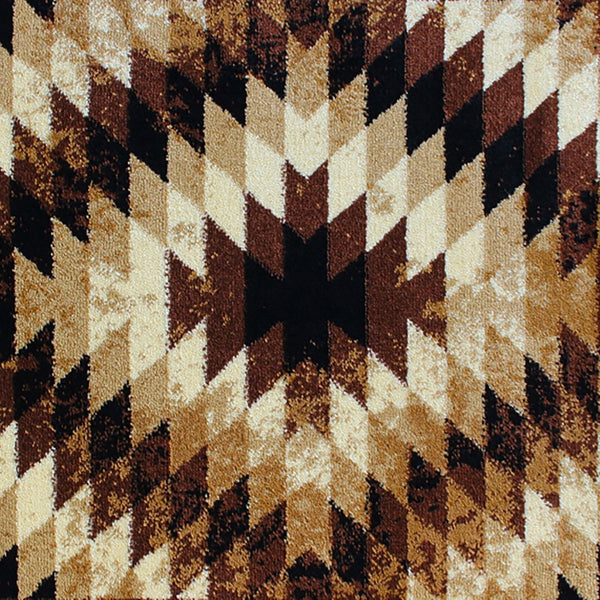 English Elm Teagan Collection Southwestern Runner Rug - Plush Olefin with Jute Backing for Entryway Style Brown 2' x 3' OKR-RG1106-23-BN-GG
