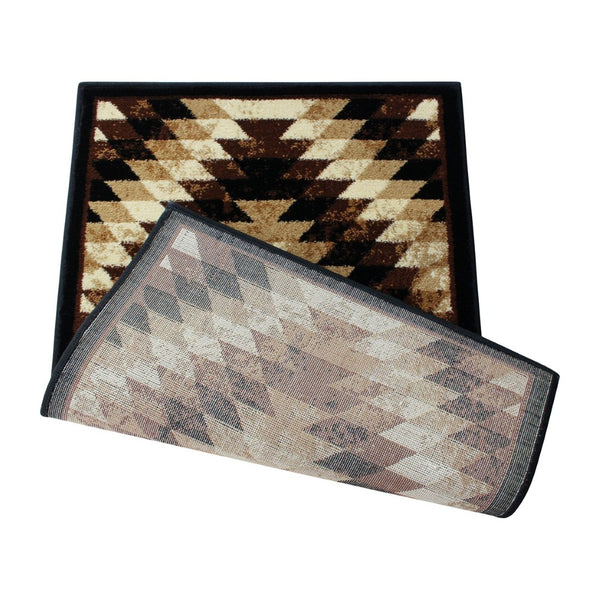 English Elm Teagan Collection Southwestern Runner Rug - Plush Olefin with Jute Backing for Entryway Style Brown 2' x 3' OKR-RG1106-23-BN-GG