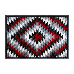 English Elm Teagan Collection Southwestern Runner Rug - Plush Olefin with Jute Backing for Entryway Style Red 5' x 7' OKR-RG1106-57-RD-GG