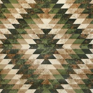 English Elm Teagan Collection Southwestern Runner Rug - Plush Olefin with Jute Backing for Entryway Style Green 6' x 9' OKR-RG1106-69-GN-GG