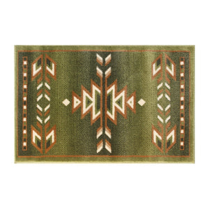 English Elm Lodi Collection Southwestern Area Rug - Durable Olefin Runner for Hallways, Entryways, and Bedrooms Green 2' x 3' OKR-RG1113-23-GN-GG