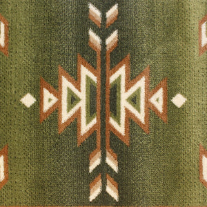 English Elm Lodi Collection Southwestern Area Rug - Durable Olefin Runner for Hallways, Entryways, and Bedrooms Green 2' x 7' OKR-RG1113-27-GN-GG