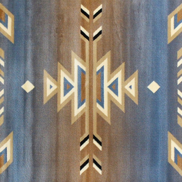 English Elm Lodi Collection Southwestern Area Rug - Durable Olefin Runner for Hallways, Entryways, and Bedrooms Blue 4' x 5' OKR-RG1113-45-BL-GG
