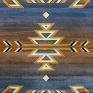 English Elm Lodi Collection Southwestern Area Rug - Durable Olefin Runner for Hallways, Entryways, and Bedrooms Blue 5' x 7' OKR-RG1113-57-BL-GG