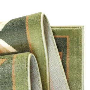 English Elm Lodi Collection Southwestern Area Rug - Durable Olefin Runner for Hallways, Entryways, and Bedrooms Green 8' x 10' OKR-RG1113-810-GN-GG