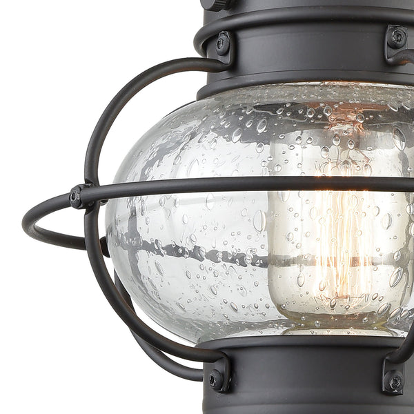 Atlas Onion Seeded Globe Outdoor Wall Sconce Oil Rubbed Bronze Cage Lantern Patio Light OL11197-BZ
