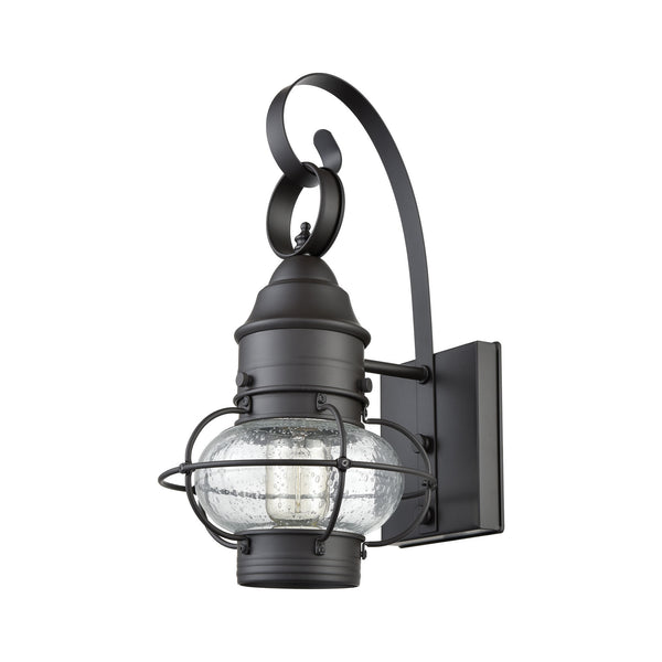 Atlas Onion Seeded Globe Outdoor Wall Sconce Oil Rubbed Bronze Cage Lantern Patio Light OL11197-BZ
