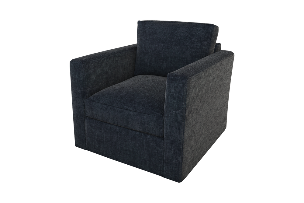 Moss Home Olive Chair - Stylish Swivel Design For Effortless Comfort And Versatile Living Room Décor Midnight 100% Polyester Oliv-cha-32-covmid