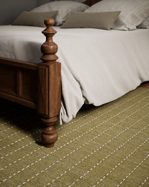 Momeni Oliver OLI-1 Hand Loomed Contemporary Striped Indoor Rug Green 9' x 12'