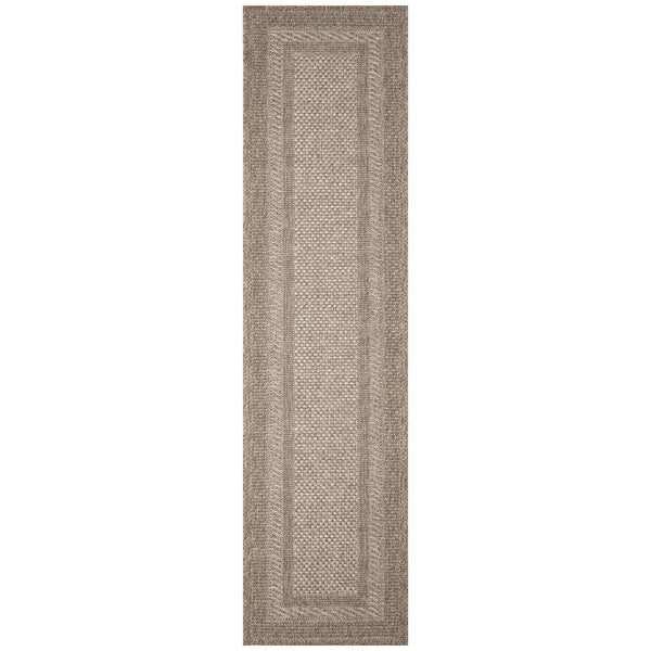 Trans Ocean Liora Manne Orly Power Loomed Geometric Area Rug For Indoor/Outdoor With Textured Border Design Natural Polypropylene Olyr8648412