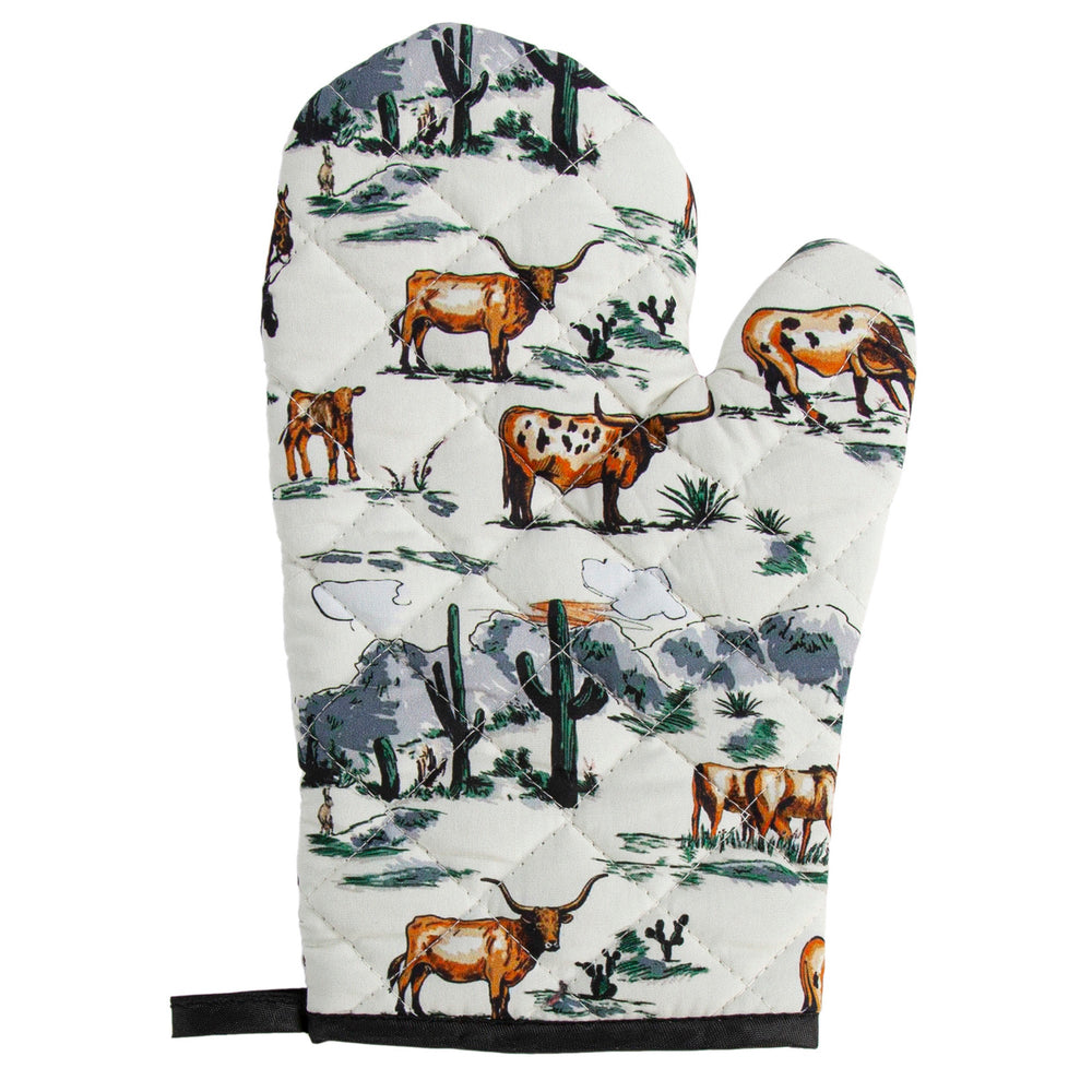 Hiend Accents Ranch Life Oven Mitt Set - Rustic Charm And Heat Protection For Every Home Chef's Kitchen Needs Duffle Bag Fabric, 100% Cotton,Fill, 100% Polyester Om2138-01-df