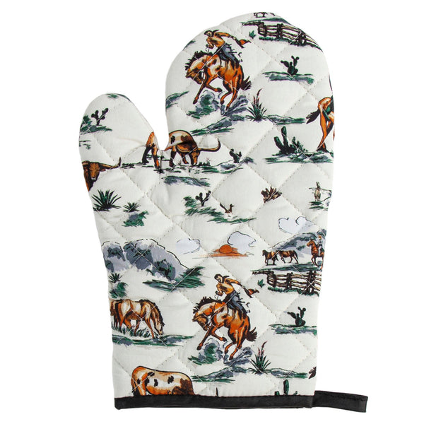 Hiend Accents Ranch Life Oven Mitt Set - Rustic Charm And Heat Protection For Every Home Chef's Kitchen Needs Duffle Bag Fabric, 100% Cotton,Fill, 100% Polyester Om2138-01-df
