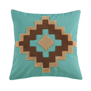Hiend Accents Serape Indoor/Outdoor Pillow - Stylish Southwestern Accent With Bold Aztec Design For Any Space Turquoise Cover, 100% Polyester,Filling, 100% Polyester,Decoration, 100% Acrylic Op1753-20-tq