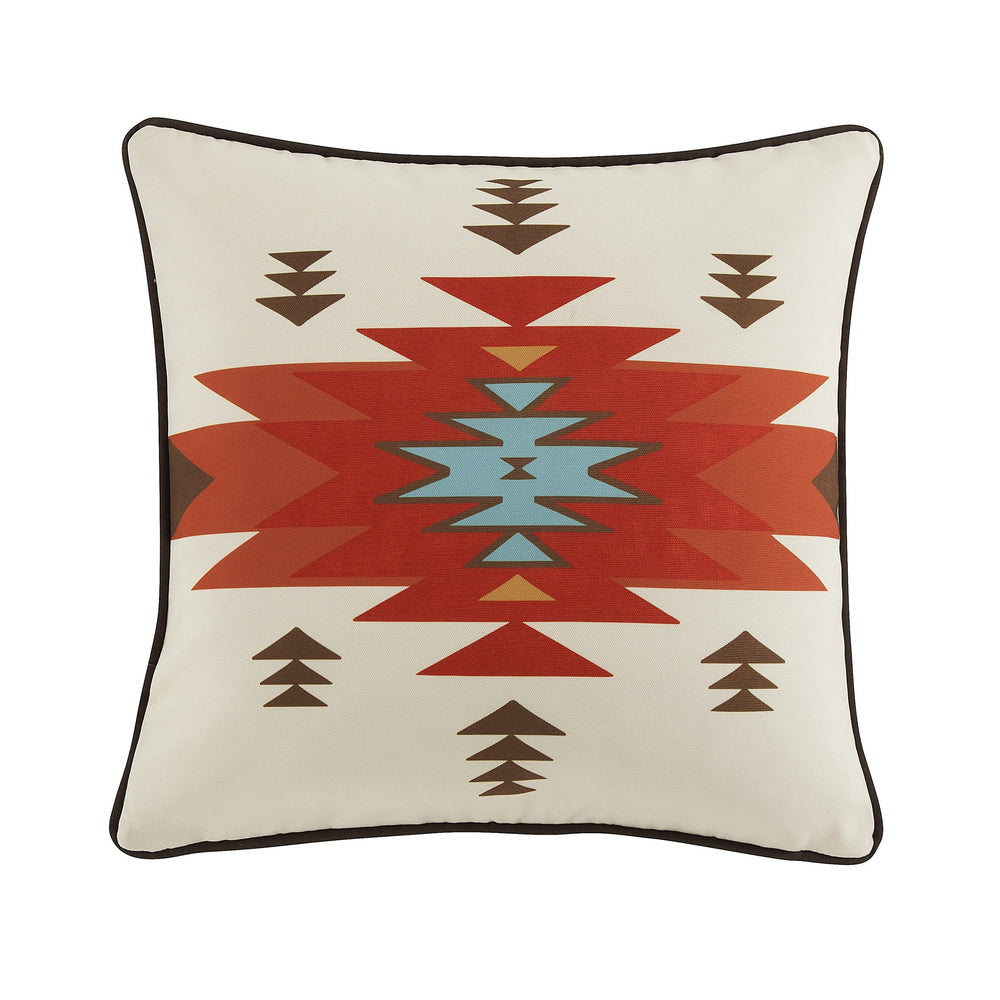 Hiend Accents Del Sol Indoor/Outdoor Pillow – Vibrant Aztec Design For Stylish Southwestern Home Decor Enhancement Red Shell, 100% Polyester,Fill, 100% Polyester Op1835-20-rd