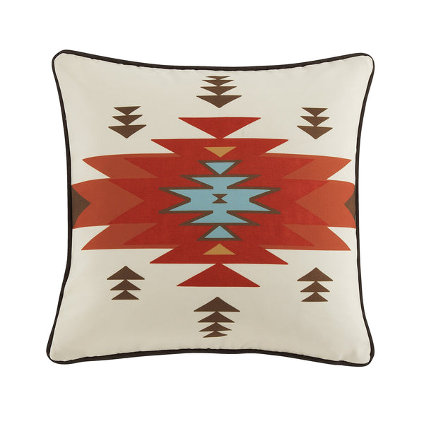 Hiend Accents Del Sol Indoor/Outdoor Pillow – Vibrant Aztec Design For Stylish Southwestern Home Decor Enhancement Red Shell, 100% Polyester,Fill, 100% Polyester Op1835-20-rd