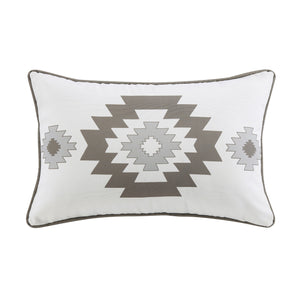 Hiend Accents Free Spirit Indoor/Outdoor Pillow - Stylish Bohemian Design With Navajo Patterns For Home Serenity Gray Cover, 100% Polyester,Filling, 100% Polyester Op1836-ob-gy