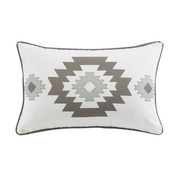 Hiend Accents Free Spirit Indoor/Outdoor Pillow - Stylish Bohemian Design With Navajo Patterns For Home Serenity Gray Cover, 100% Polyester,Filling, 100% Polyester Op1836-ob-gy