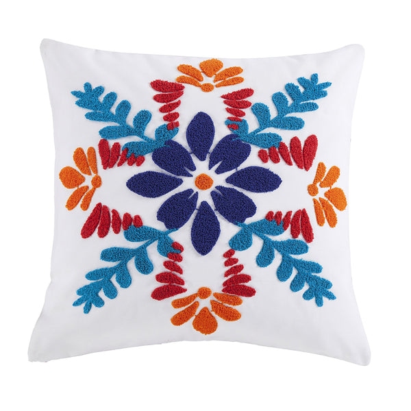 Hiend Accents Bonita Indoor/Outdoor Pillow Set - Vibrant Floral Design With Reversible Orange Back For Any Space Red Cover, 100% Polyester,Filling, 100% Polyester,Decoration, 100% Acrylic Op1937-20-rd