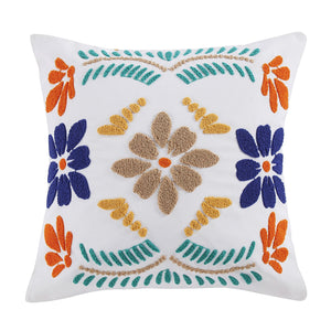 Hiend Accents Bonita Indoor/Outdoor Pillow Set - Vibrant Floral Design With Reversible Orange Back For Any Space Yellow Cover, 100% Polyester,Filling, 100% Polyester,Decoration, 100% Acrylic Op1937-20-tq