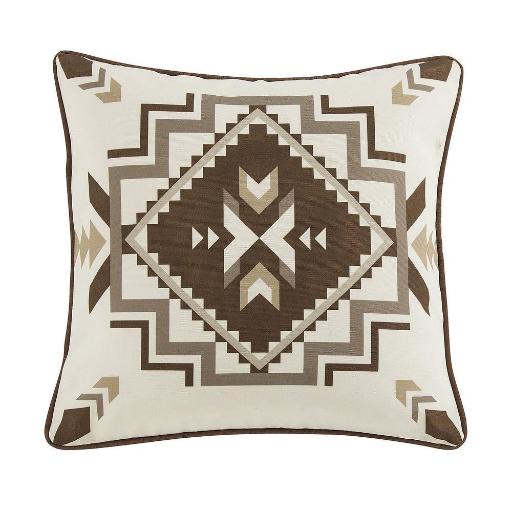 Hiend Accents Dakota Indoor/Outdoor Pillow - Stylish Geometric Design In Earth Tones For Versatile Home Decor Tan Cover, 100% Polyester,Fill, 100% Polyester Op2037-20-br