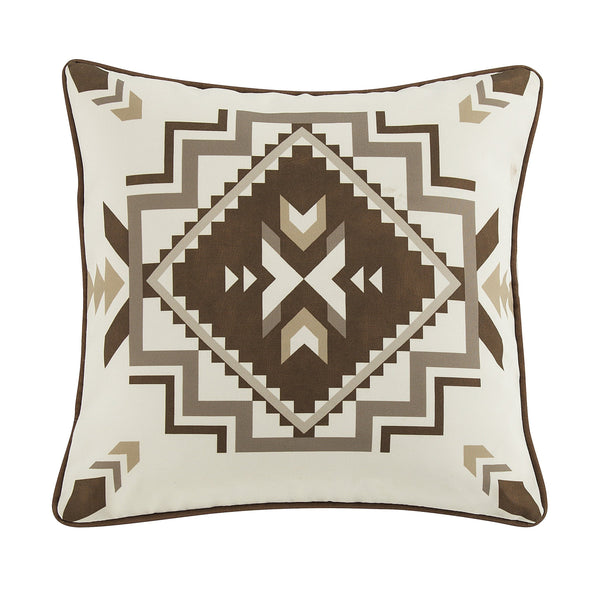 Hiend Accents Dakota Indoor/Outdoor Pillow - Stylish Geometric Design In Earth Tones For Versatile Home Decor Tan Cover, 100% Polyester,Fill, 100% Polyester Op2037-20-br