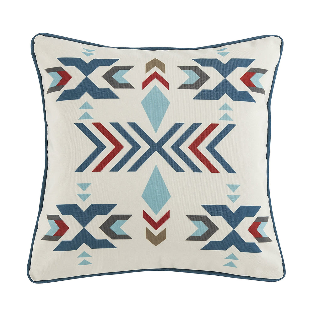 Hiend Accents Spirit Valley Indoor/Outdoor Pillow Set - Elevate Your Space With Stylish Aztec Design & Comfort Light Teal Cover, 100% Polyester,Filling, 100% Polyester Op2113-20-tq