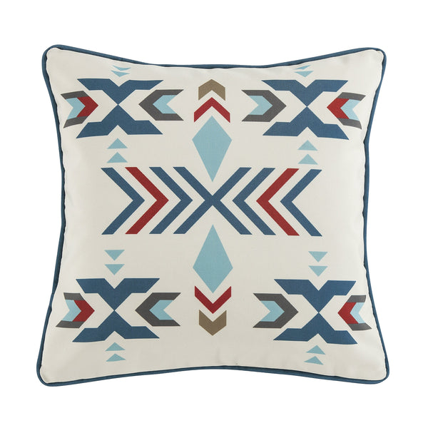 Hiend Accents Spirit Valley Indoor/Outdoor Pillow Set - Elevate Your Space With Stylish Aztec Design & Comfort Light Teal Cover, 100% Polyester,Filling, 100% Polyester Op2113-20-tq