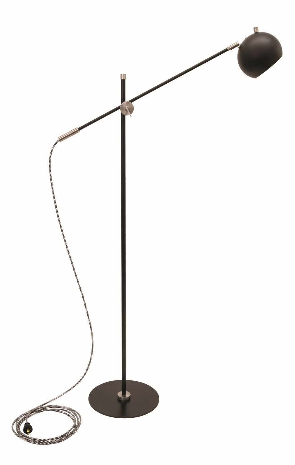 House Of Troy Orwell Led Counterbalance Floor Lamp: Elegant Design With Adjustable Arm And Chic Houndstooth Cord White,Weathered Brass Metal Or700-wtwb