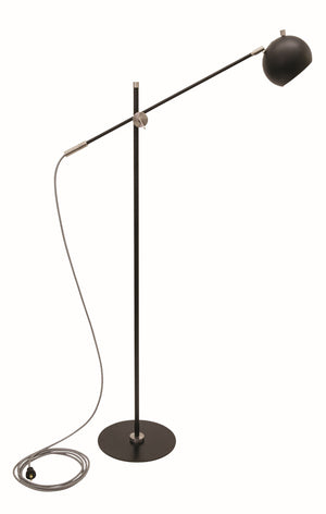House Of Troy Orwell Led Counterbalance Floor Lamp: Elegant Design With Adjustable Arm And Chic Houndstooth Cord Black,Satin Nickel Metal Or700-blksn