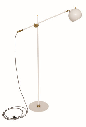 House Of Troy Orwell Led Counterbalance Floor Lamp: Elegant Design With Adjustable Arm And Chic Houndstooth Cord White,Weathered Brass Metal Or700-wtwb