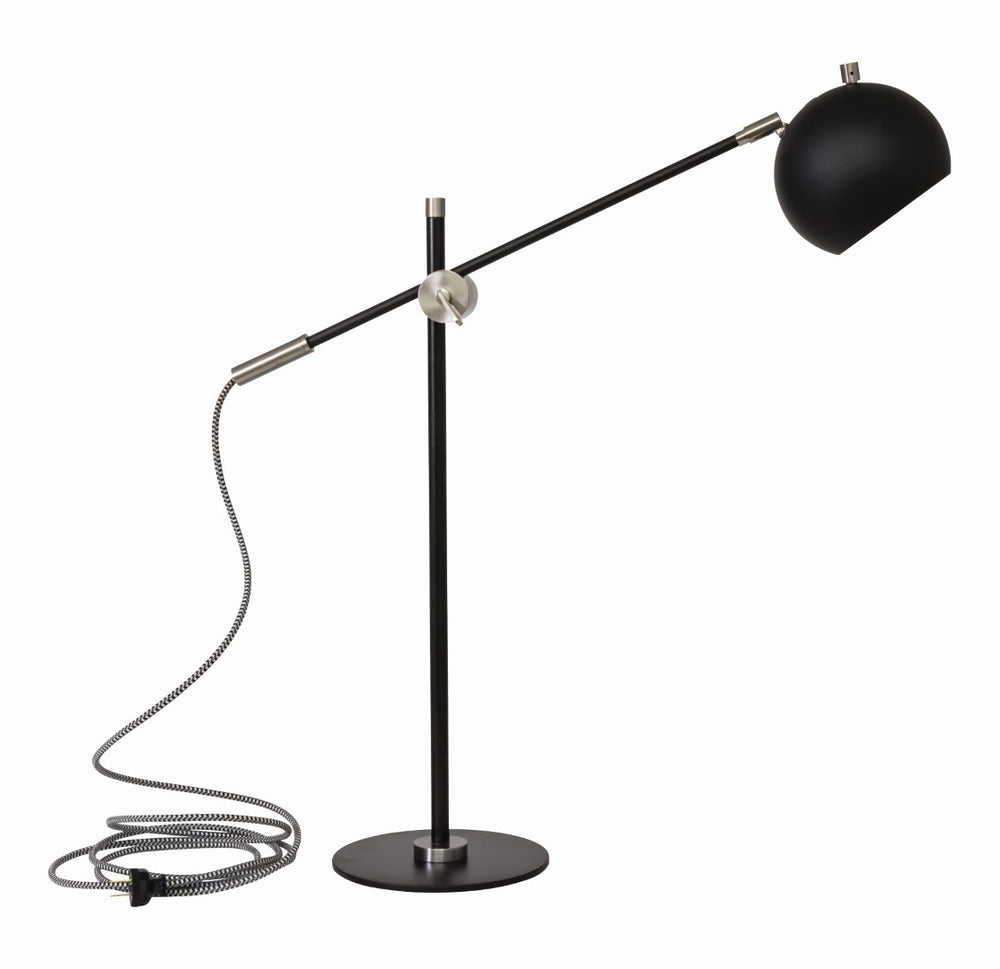 House Of Troy Orwell Led Counterbalance Table Lamps - Stylish Adjustable Design With Unique Houndstooth Cord Black With Satin Nickel Accents Metal Or750-blksn