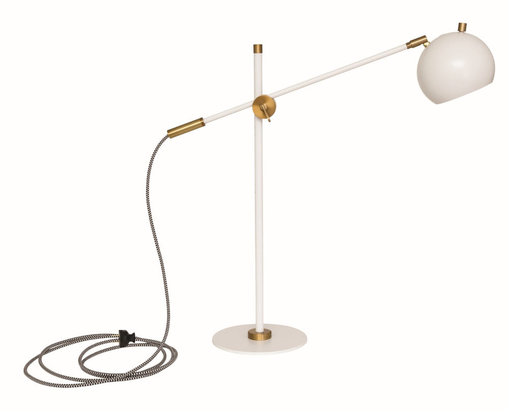 House Of Troy Orwell Led Counterbalance Table Lamps - Stylish Adjustable Design With Unique Houndstooth Cord Black With Satin Nickel Accents Metal Or750-blksn