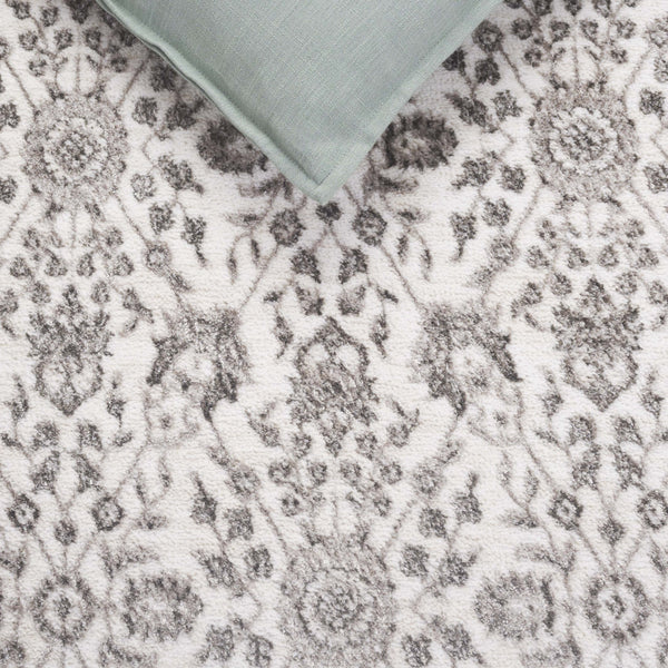 Safavieh Orchard Exquisite Contemporary Area Rug – Premium Turkish Craftsmanship In Elegant Ivory & Silver Ivory ,Silver Polyester Orc216a-5