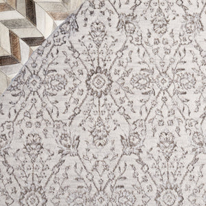 Safavieh Orchard Exquisite Contemporary Area Rug – Premium Turkish Craftsmanship In Elegant Ivory & Silver Grey ,Silver Polyester Orc216f-7sq