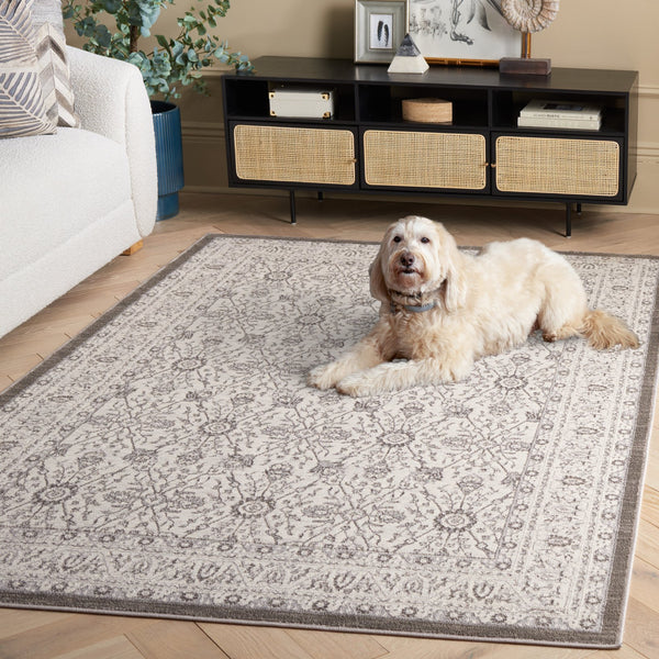 Safavieh Orchard Exquisite Contemporary Area Rug – Premium Turkish Craftsmanship In Elegant Ivory & Silver Grey ,Silver Polyester Orc216f-7sq