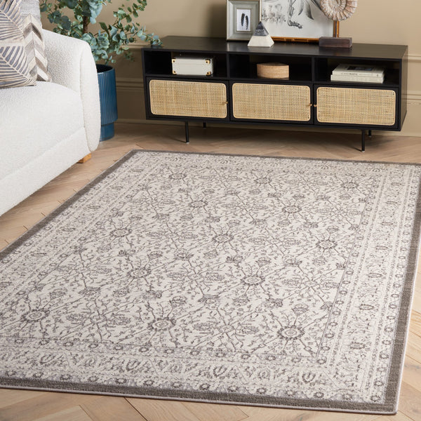 Safavieh Orchard Exquisite Contemporary Area Rug – Premium Turkish Craftsmanship In Elegant Ivory & Silver Grey ,Silver Polyester Orc216f-7sq
