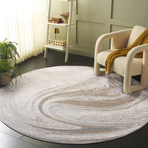 Safavieh Orchard Area Rug - Contemporary Turkish Design With Luxurious Grey And Gold, Durable & Easy Care Grey ,Gold Polyester Orc617h-10sq