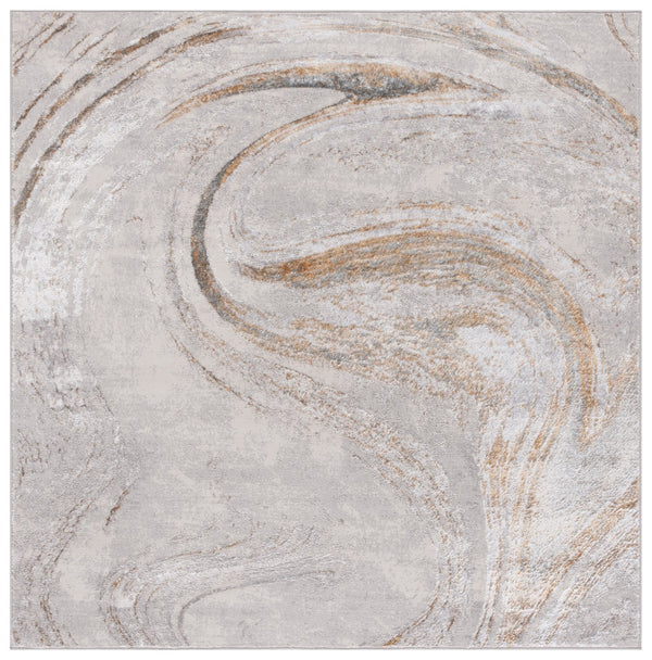Safavieh Orchard Area Rug - Contemporary Turkish Design With Luxurious Grey And Gold, Durable & Easy Care Grey ,Gold Polyester Orc617h-10sq