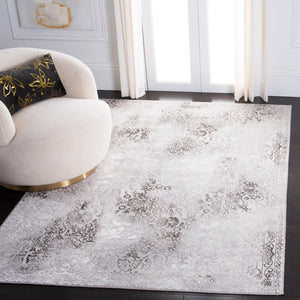 Safavieh Orchard Transitional Area Rug - Elegant Turkish Design, Soft Polyester, Oeko-tex Certified Comfort Grey ,Light Grey Polyester Orc684h-7sq