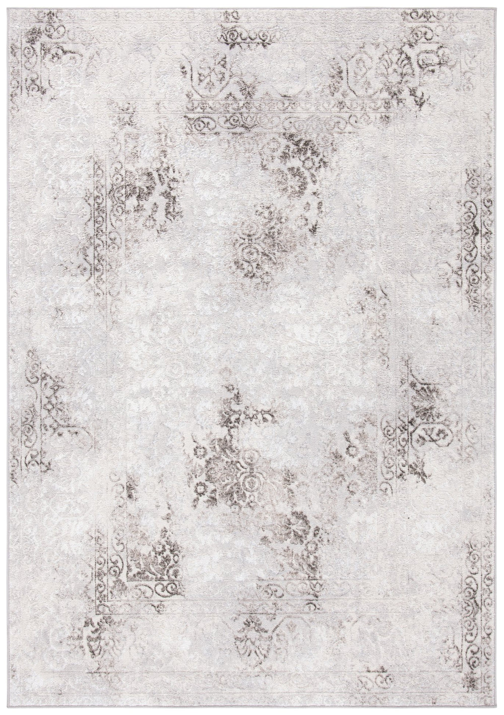 Safavieh Orchard Transitional Area Rug - Elegant Turkish Design, Soft Polyester, Oeko-tex Certified Comfort Grey ,Light Grey Polyester Orc684h-7sq
