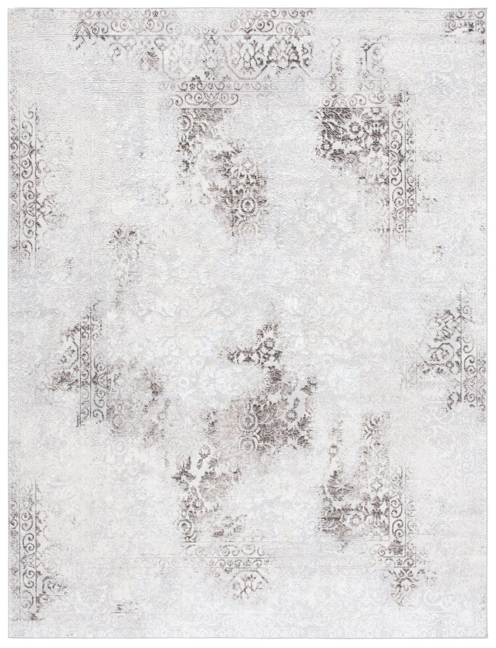 Safavieh Orchard Transitional Area Rug - Elegant Turkish Design, Soft Polyester, Oeko-tex Certified Comfort Grey ,Light Grey Polyester Orc684h-7sq