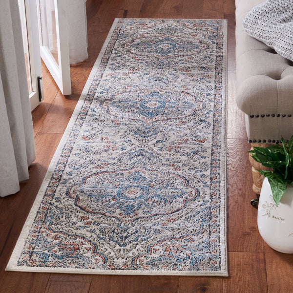 Safavieh Oregon Traditional-style Rug In Elegant Grey And Blue For Timeless Home Décor And Comfort Grey ,Blue 80% Polypropylene,20% Polyester Ore812f-212