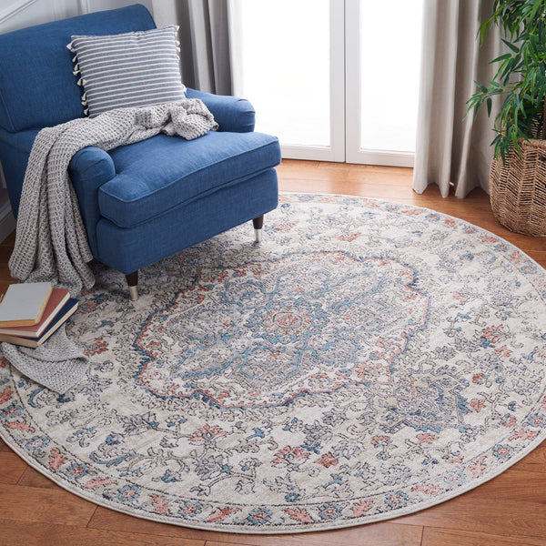 Safavieh Oregon Traditional-style Rug In Elegant Grey And Blue For Timeless Home Décor And Comfort Grey ,Blue 80% Polypropylene,20% Polyester Ore812f-212